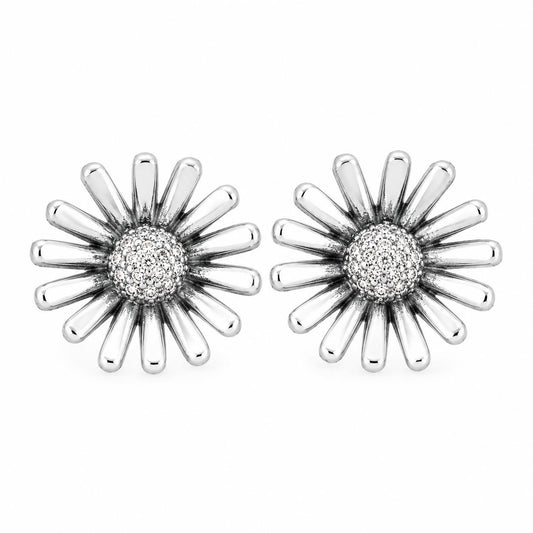 Aretes Inspirados Margarita Estilo Pan en Plata Ley .925