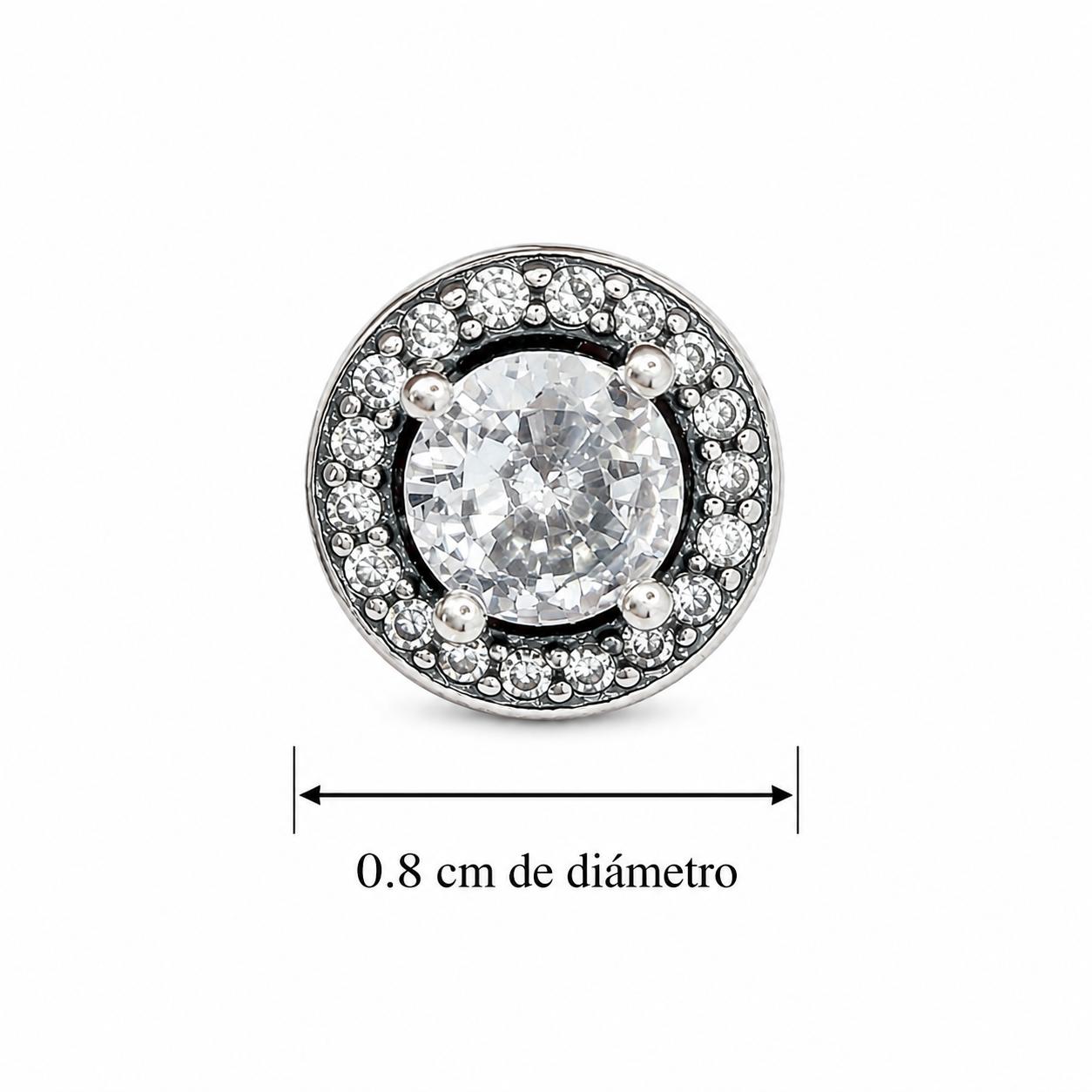 Aretes Inspirados Circulo Zirconia Estilo Pan en Plata Ley .925