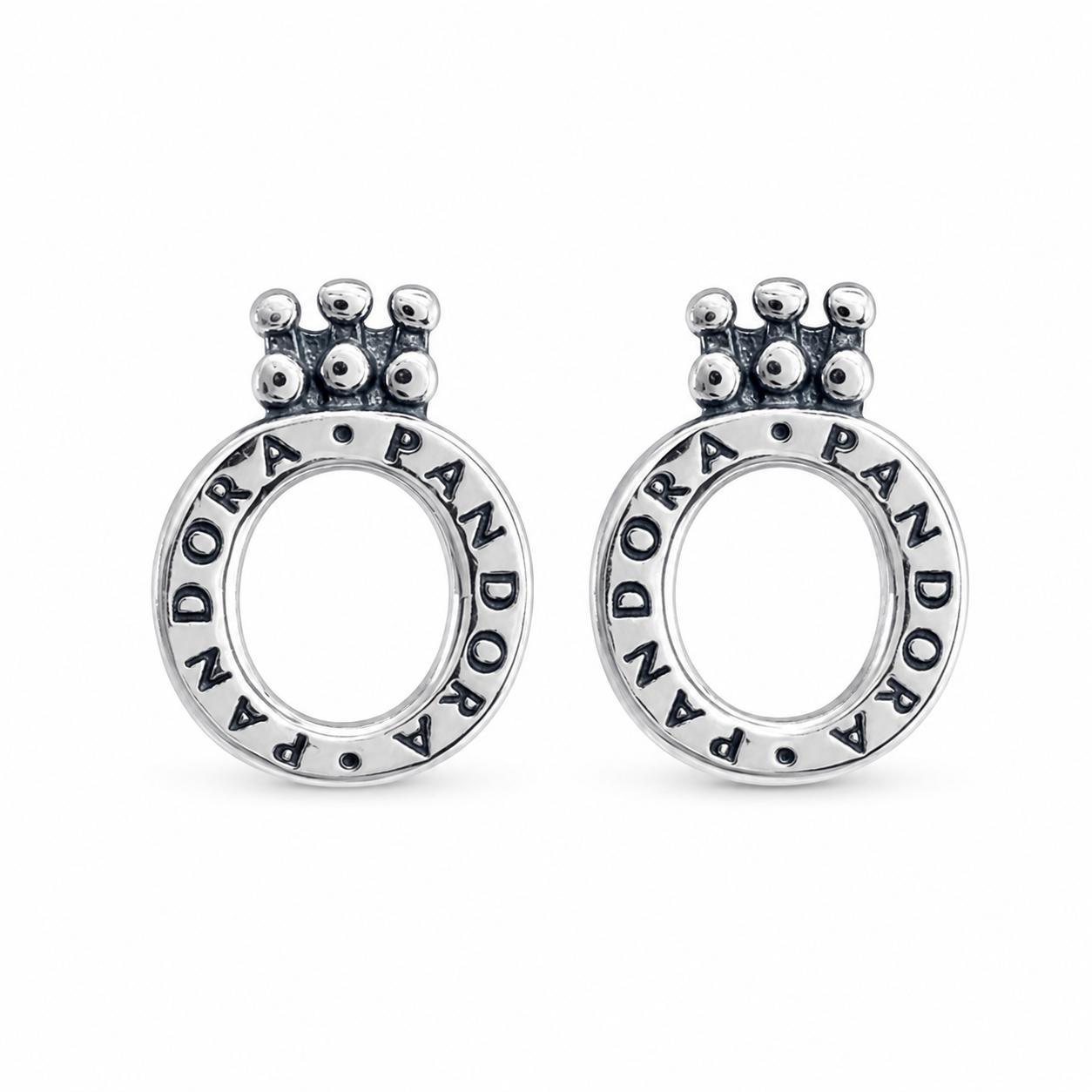 Aretes Inspirados Corona Estilo Pan en Plata Ley .925