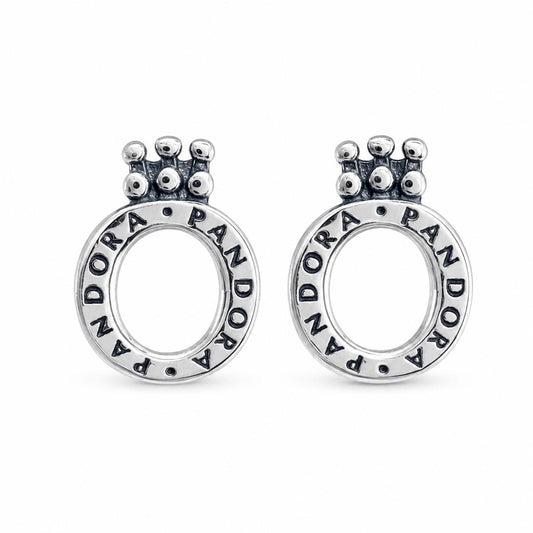 Aretes Inspirados Corona Estilo Pan en Plata Ley .925