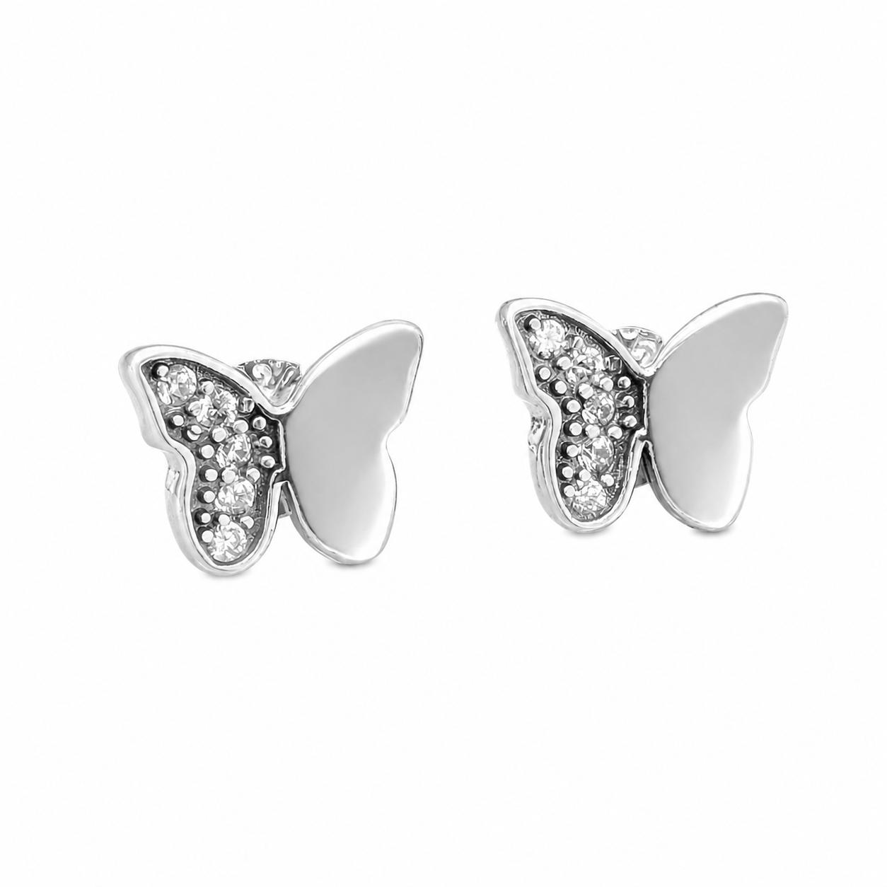 Aretes Inspirados Mariposa Estilo Pan en Plata Ley .925