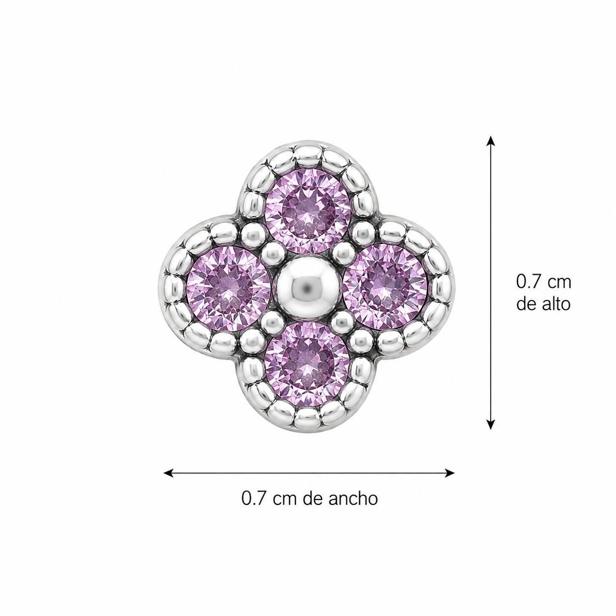 Aretes Inspirados Flor Rosa Estilo Pan en Plata Ley .925