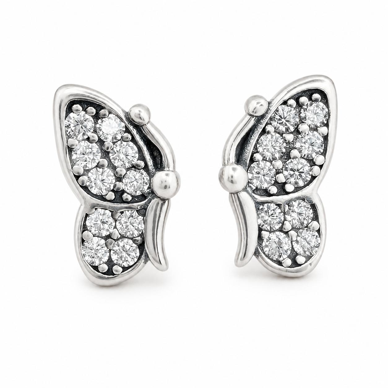 Aretes Inspirados Mariposa Estilo Pan en Plata Ley .925