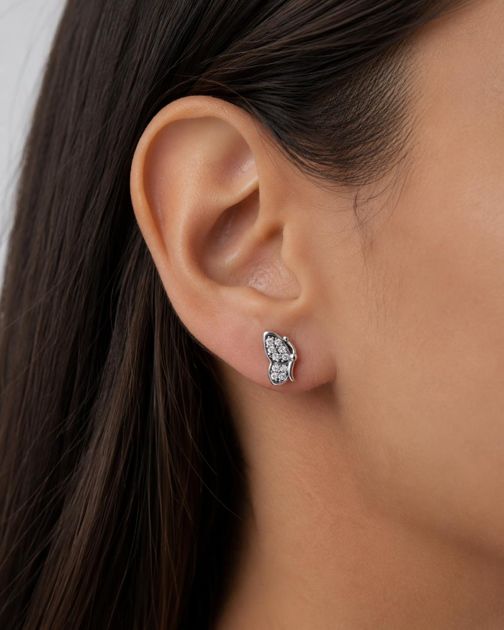 Aretes Inspirados Mariposa Estilo Pan en Plata Ley .925