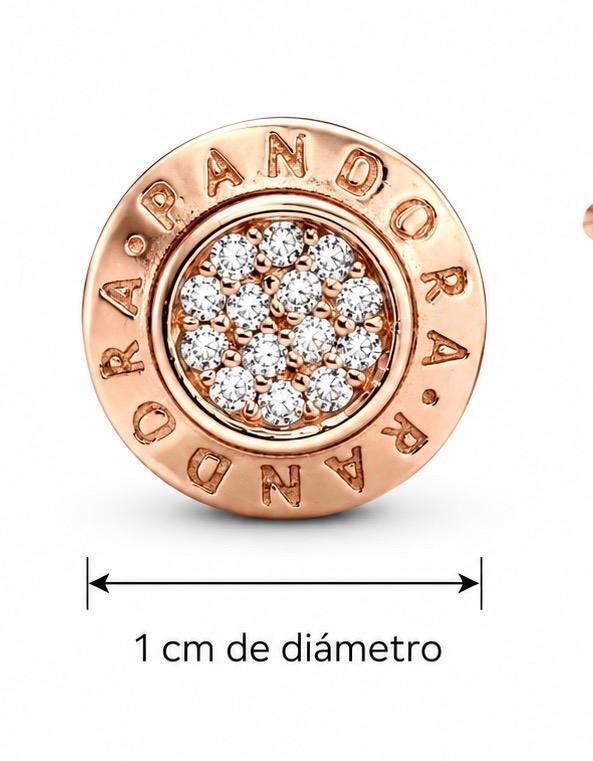 Aretes Pan de Joyería Inspirada Circulo Pandora en Plata Ley .925 con Baño Rosa