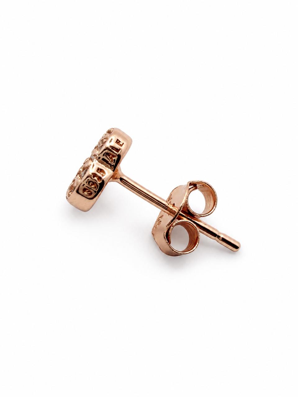 Aretes Pan de Joyería Inspirada Corazon Zirconia en Plata Ley .925 con Baño Rosa