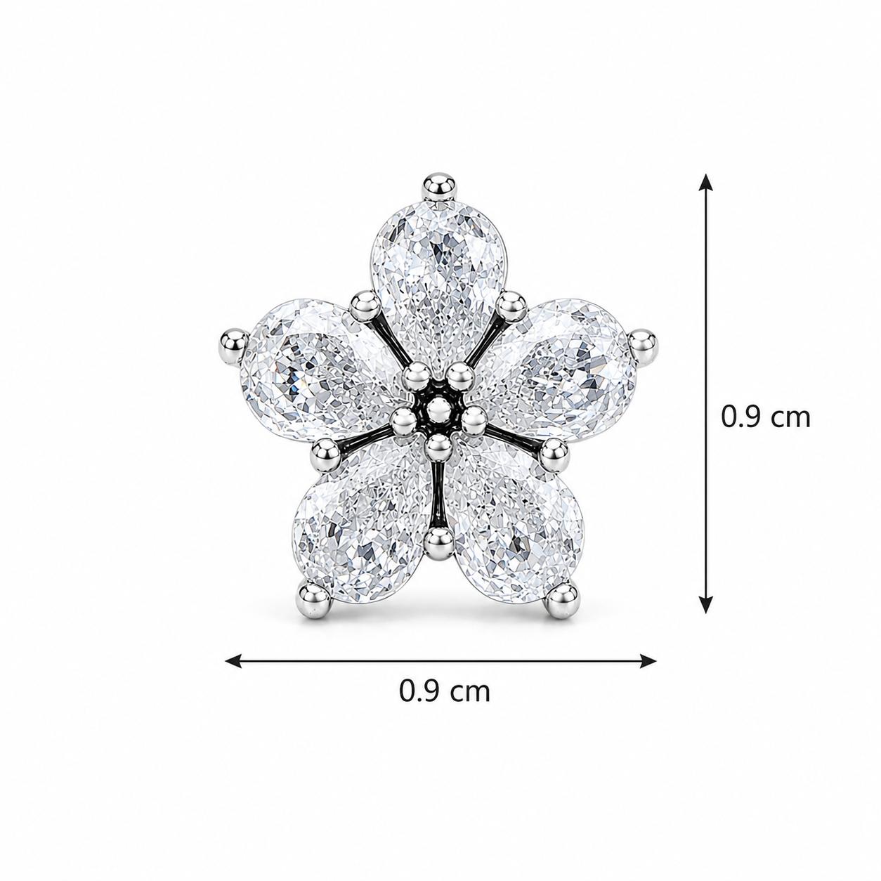 Aretes Inspirados Estilo Pan Flor Zirconia en Plata Ley .925