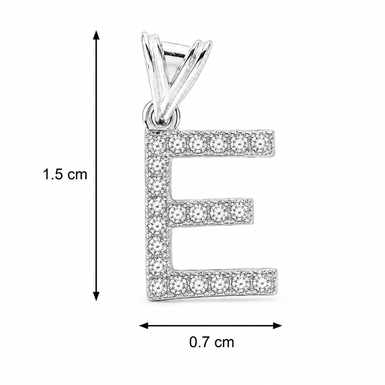 Dije Letra Mini E con Zirconia Plata .925 Taxco Mayoreo