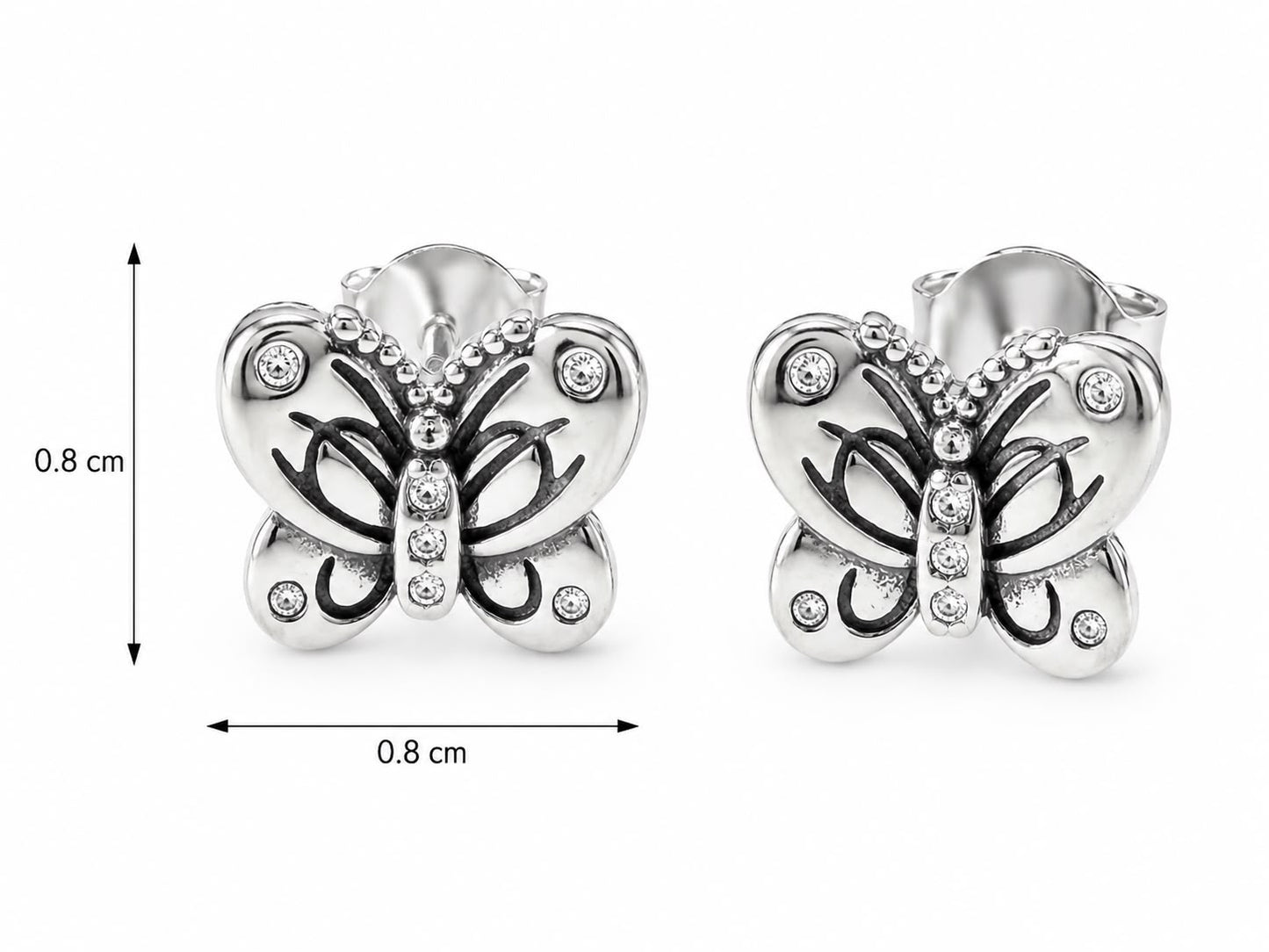 Aretes Inspirados Mariposa Estilo Pan en Plata Ley .925