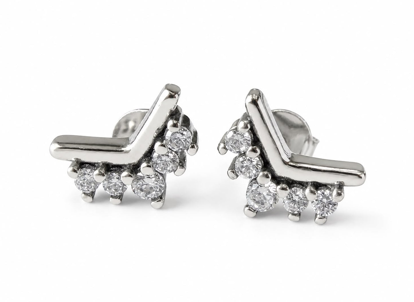 Aretes Inspirados Corona Estilo Pan en Plata Ley .925