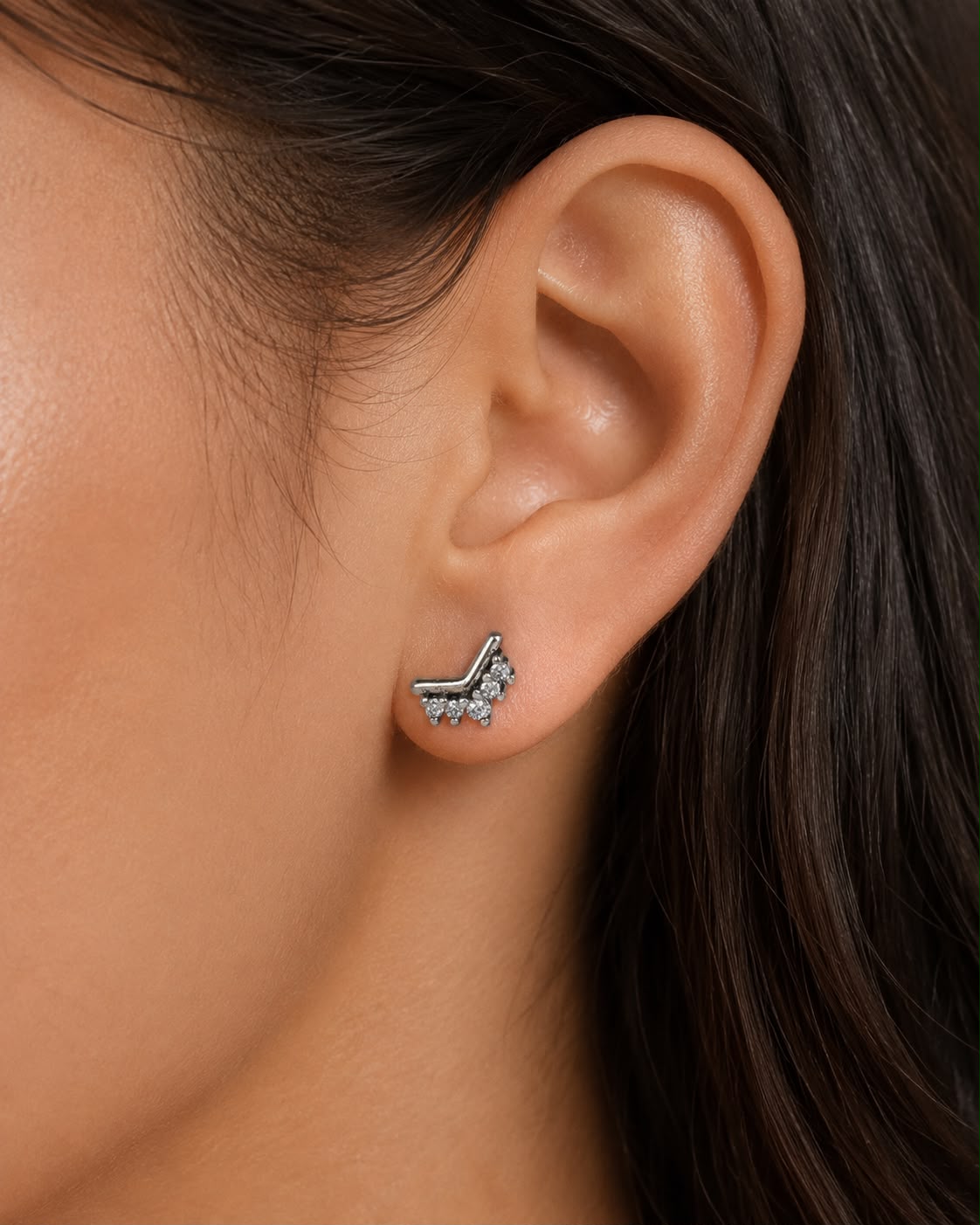 Aretes Inspirados Corona Estilo Pan en Plata Ley .925