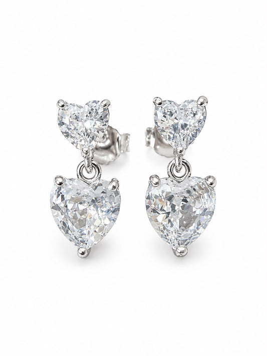Aretes Inspirados Corazon Estilo Pan en Plata Ley .925