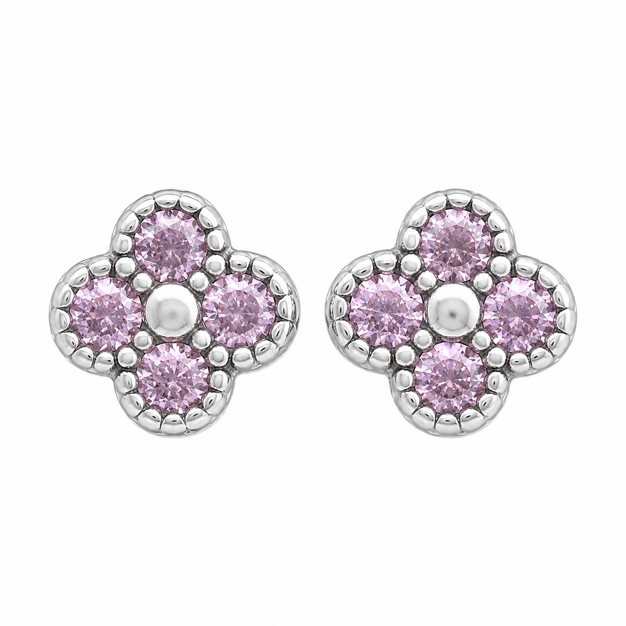 Aretes Inspirados Flor Rosa Estilo Pan en Plata Ley .925