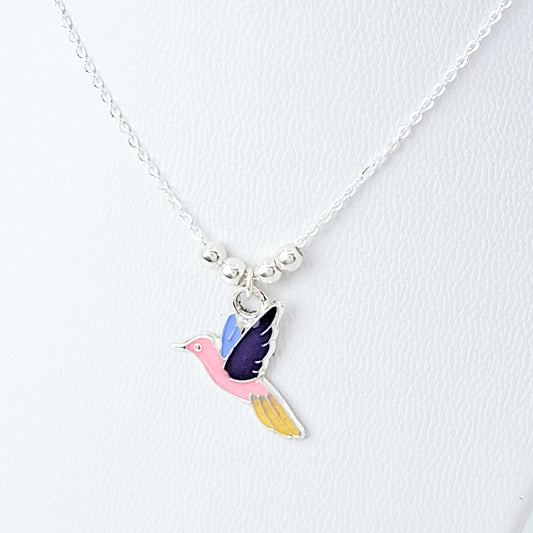 Collar Colibri Esmalte Morado