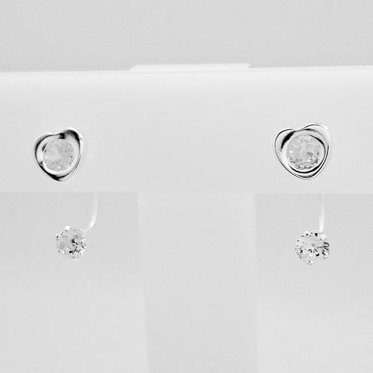 Arete Curvo Corazon Blanco