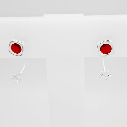 Arete Curvo Cuadro Rojo