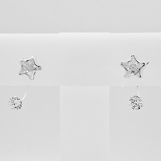 Arete Curvo Estrella Blanco