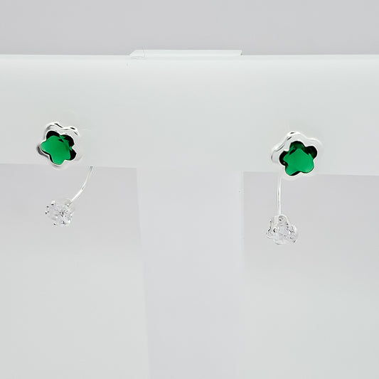 Arete Curvo Flor Verde
