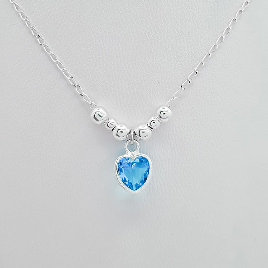 Collar Corazon Azul