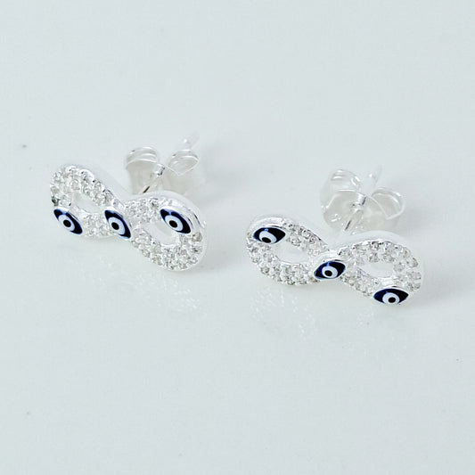 Arete Ojo Infinito Azul