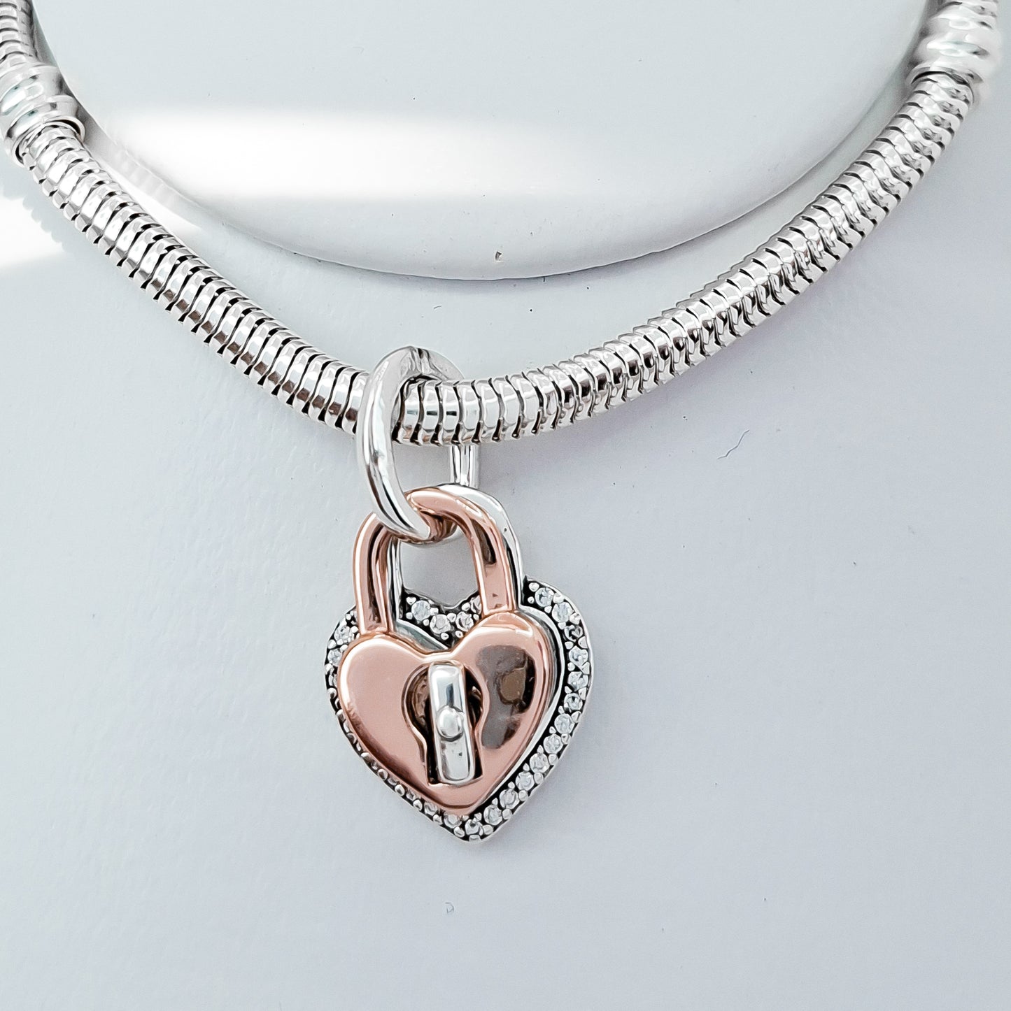 Charm Corazones Llave Candado