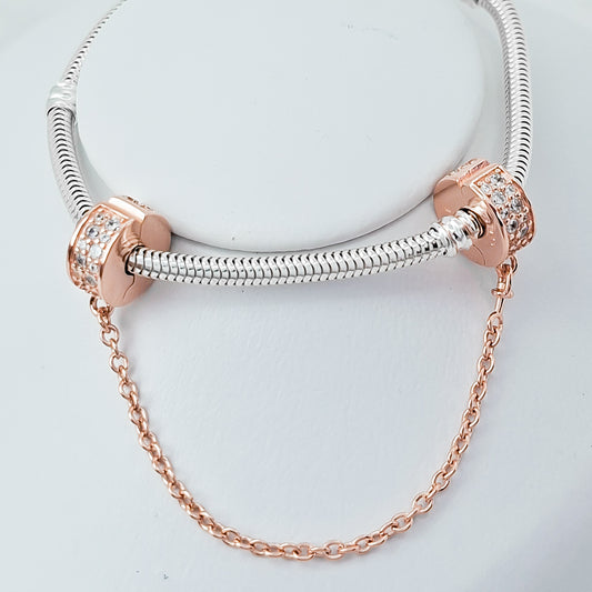 Charm Seguridad Plata Rosa