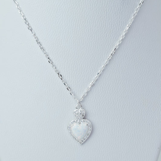 Collar Corazon Opalo